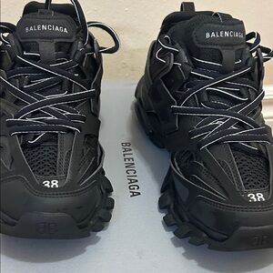 Balenciaga Black and White Athletic Shoes